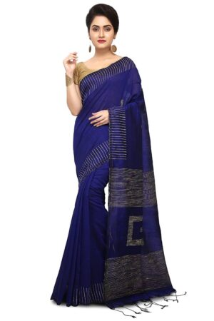 Women's Traditional Handloom Jamdani colour Saree Box Ghicha Saree