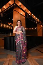 Grey Handwoven Dhakai Jamdani Saree