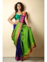 Traditional Multicolor Cotton Silk Mahapar Sarees With Blouse Piece