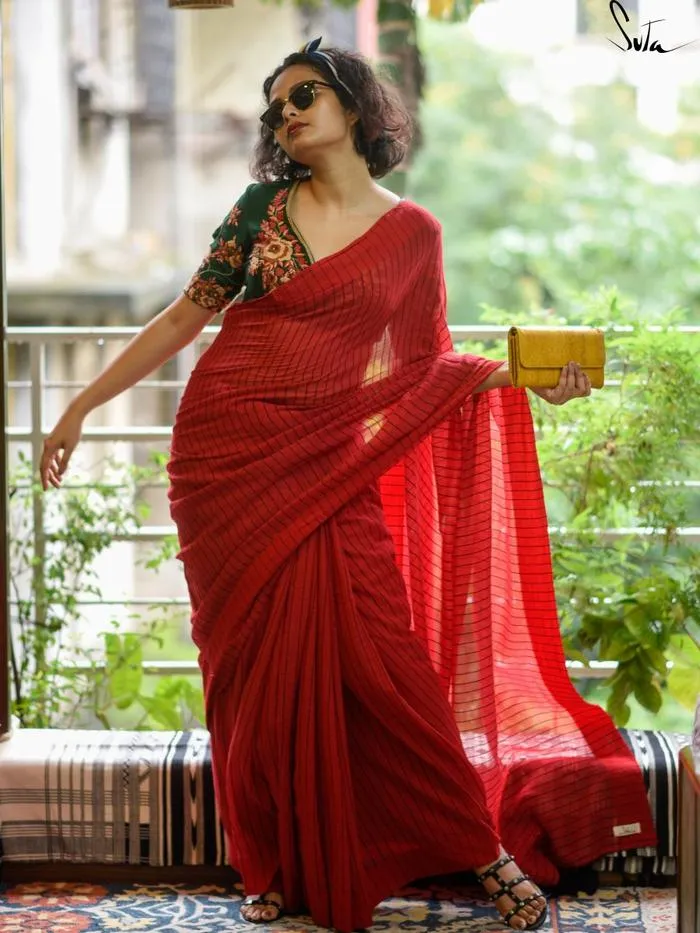 my photo in a red saree