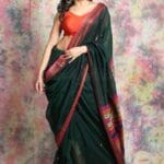 Premium Quality Hand Weaving 100% Pure Cotton Saree With Running Blouse Piece