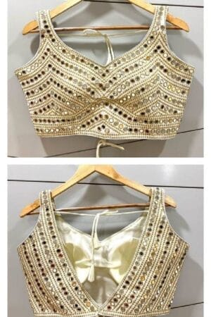 Stylish Off White Color Full Stitched Blouse