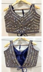 Embroidery Stylish Blue Color Stitched Blouse