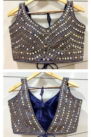 Embroidery Stylish Blue Color Stitched Blouse
