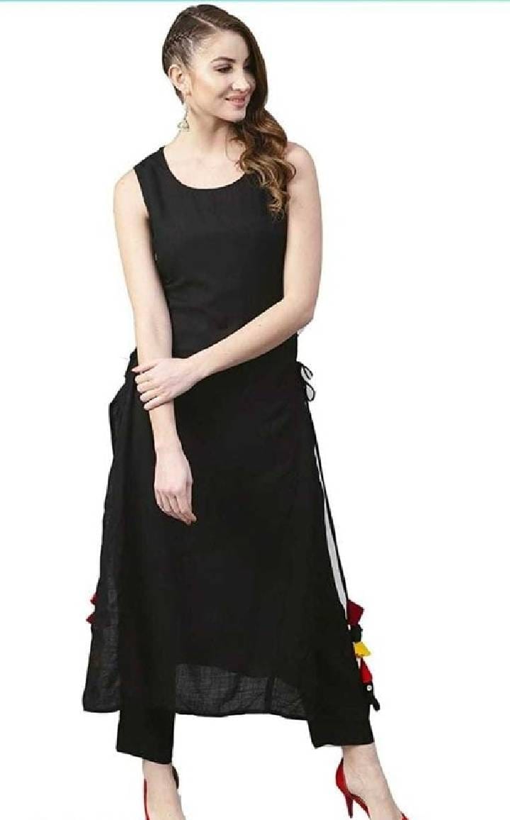 Buy Stylish Black Kurti Palazzo Set Online | Ajmery Pk