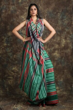 Puja Special Handloom Begumpuri Cotton Saree With Running Blouse Piece