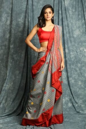 Premium Quality Puja Special Beautiful Hand Weaving 100% Pure Cotton Sarees With Running Blouse Piece