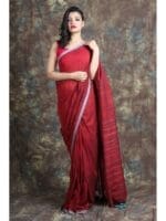 Premium Quality Handloom Cotton Saree With Running Blouse Piece
