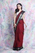 Buy Premium Quality Red Color Raw Silk Saree With Beautiful Work