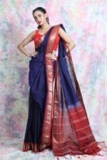 Premium Quality Blue Color Raw Silk Saree With Beautiful Work