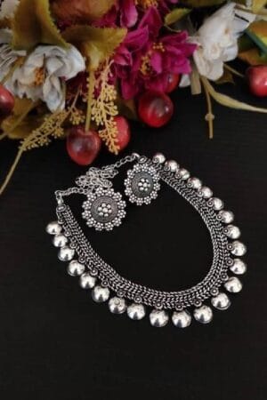 Women'S Stylish Alloy Silver Plated Jewellery Set