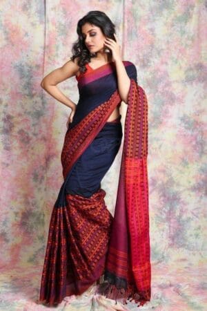 Premium Quality Blue begumpuri saree