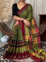 Premium Quality Light Green begumpuri saree