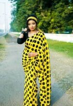 Bollywood Style Stunning Yellow Georgette Sari