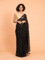 Premium Quality Black Sequence Cotton Saree