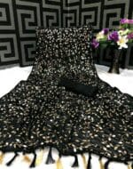 Premium Quality Black Classy Party Wear Lycra Blend Saree