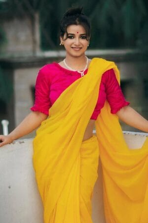 Premium Quality Yellow Cotton Saree