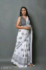 Traditional Beautiful Design Mulmul Cotton Saree