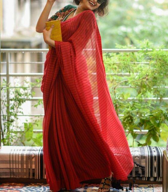 my photo in a red saree
