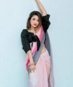 Pink Saree With All Over Design