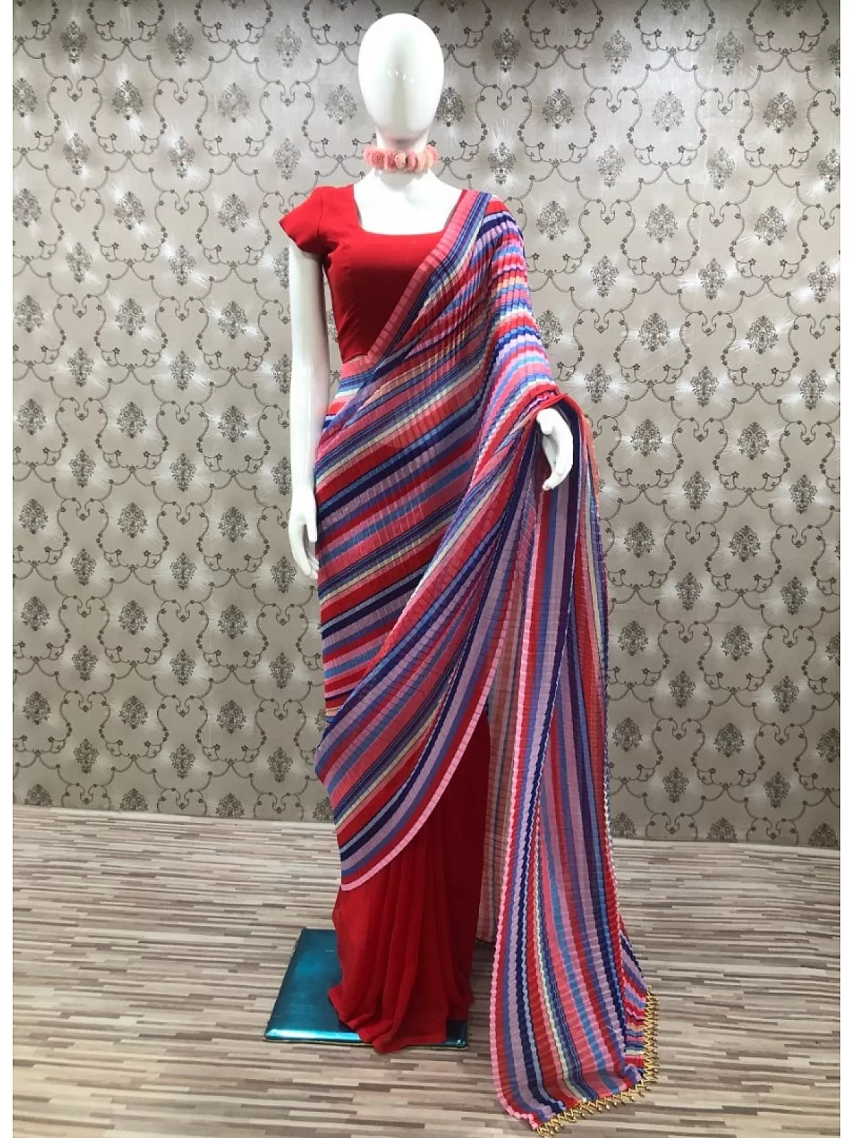 multicolor georgette printed saree a22560