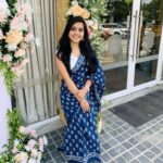 Premium Quality Blue Mulmul Cotton Saree