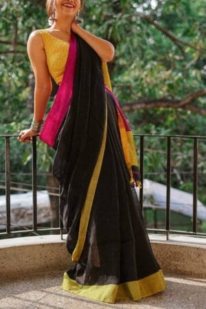 Premium Quality Baby Pink Colour Handloom Cotton Sarees With Unstitched Blouse Piece