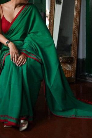 Evergreen Plain Cotton Saree With Running Blouse Piece