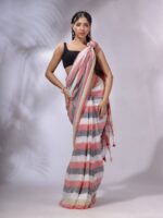 Premium Quality Red And White Cotton Saree