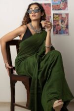 Misha Boutique Pickle Mul Cotton Soft Saree