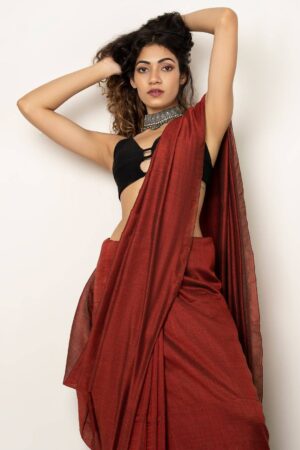 Misha Boutique Maroon Mul Cotton Soft Saree