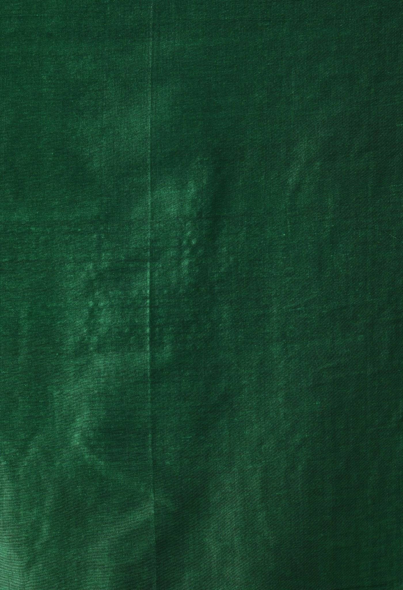 dark green bengal cotton with lurex stripes saree 788826
