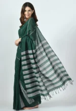 Misha Boutique Green Khesh Cotton Saree