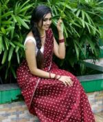 Premium Quality Traditional Maroon Chanderi Cotton Saree