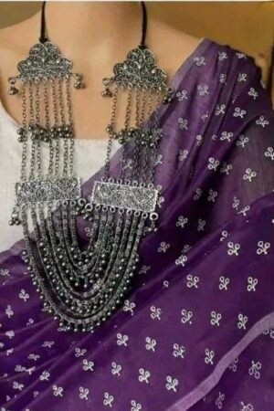 Premium Quality Traditional Purple Chanderi Cotton Saree