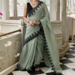 Premium Quality Exclusive Traditional Grey colour Begumpuri Handloom Cotton Sarees With Unstitched Blouse Piece