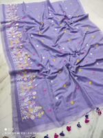 Premium Quality Light Color Handloom Handwoven Cotton Sarees With Floral Border