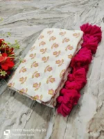 Premium Quality Exclusive Traditional White Printed  Handloom Cotton Saree
