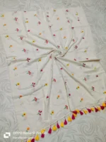 Premium Quality Pure 120 Count With Mal Cotton Saree With All Over Design