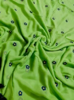 Premium Quality Pure 120 Count Light Green Mal Cotton Saree All Over Hand Woven Design