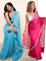 Premium Quality 120 Count Pure Mulmul Cotton Saree Combo Offer